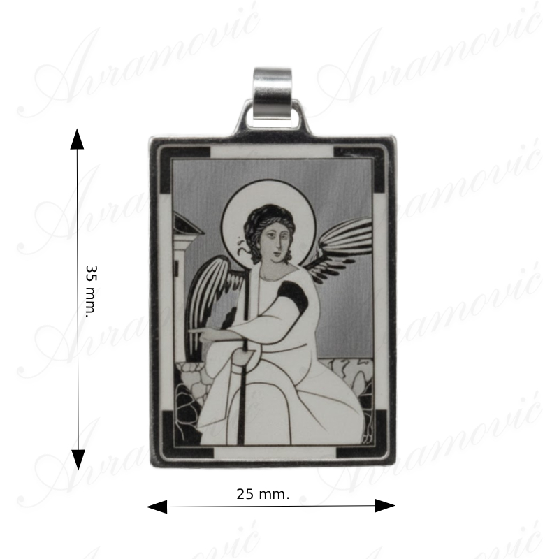 Privezak Beli Andjeo srebro 925